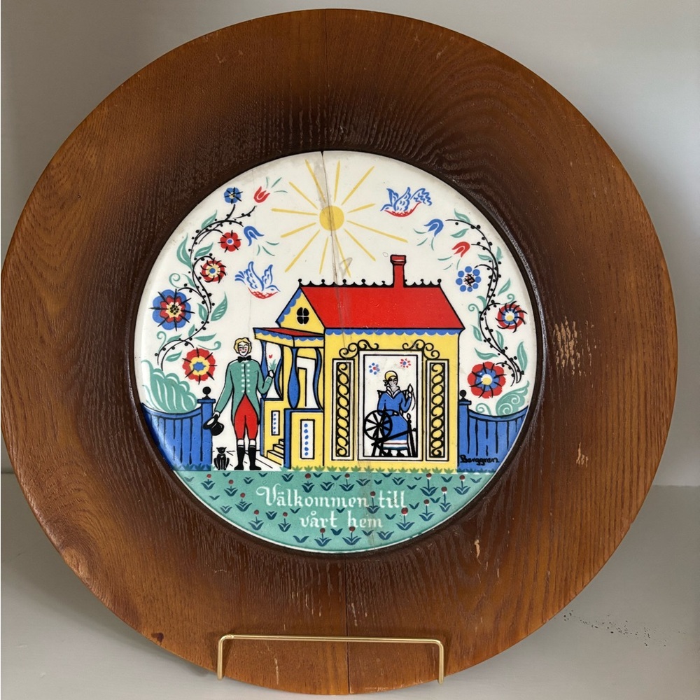 Norwegian Swedish Vintage Lattice Porcelain Plate